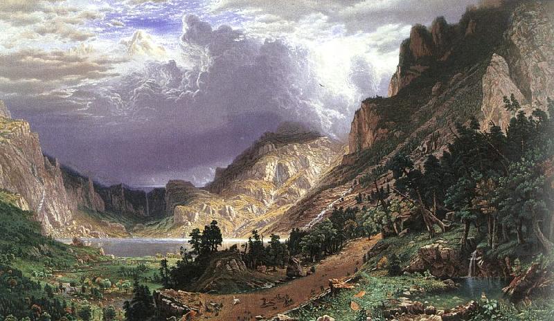 Albert Bierstadt Storm in the Rocky Mountains, Mt Rosalie Spain oil painting art